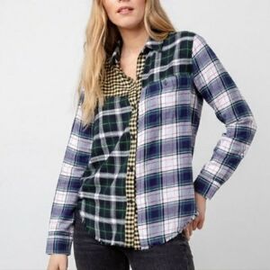 Rails Brando top in mixed Brooklyn plaid size small